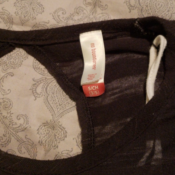 Sheer black striped top w/ attached white tank - Picture 3 of 3